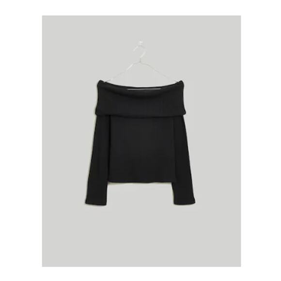 Madewell Black Off-Shoulder Long-Sleeve Top Size XS - Picture 5 of 12